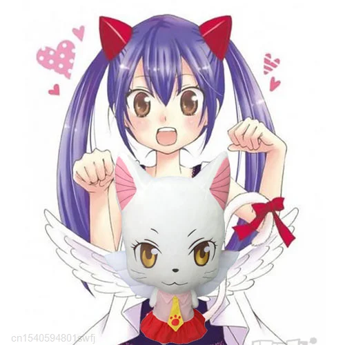 kf H2d945617756840bdbb4b939fbe89bf08L Cute Fairy Tail Carla Plush Toy Happy Charles Soft Stuffed Plushie Toys Anime Cartoom Pillow For - Fairy Tail Shop