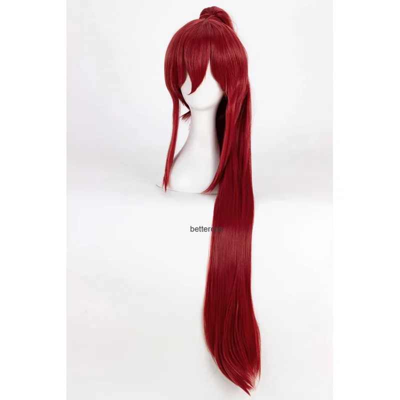kf S0739e28df9ba4262b45b8d34083009fa6 Fairy Tail Erza Scarlet Cosplay Wigs 100cm Long Wine Red Heat Resistant Synthetic Hair Wig Wig - Fairy Tail Shop