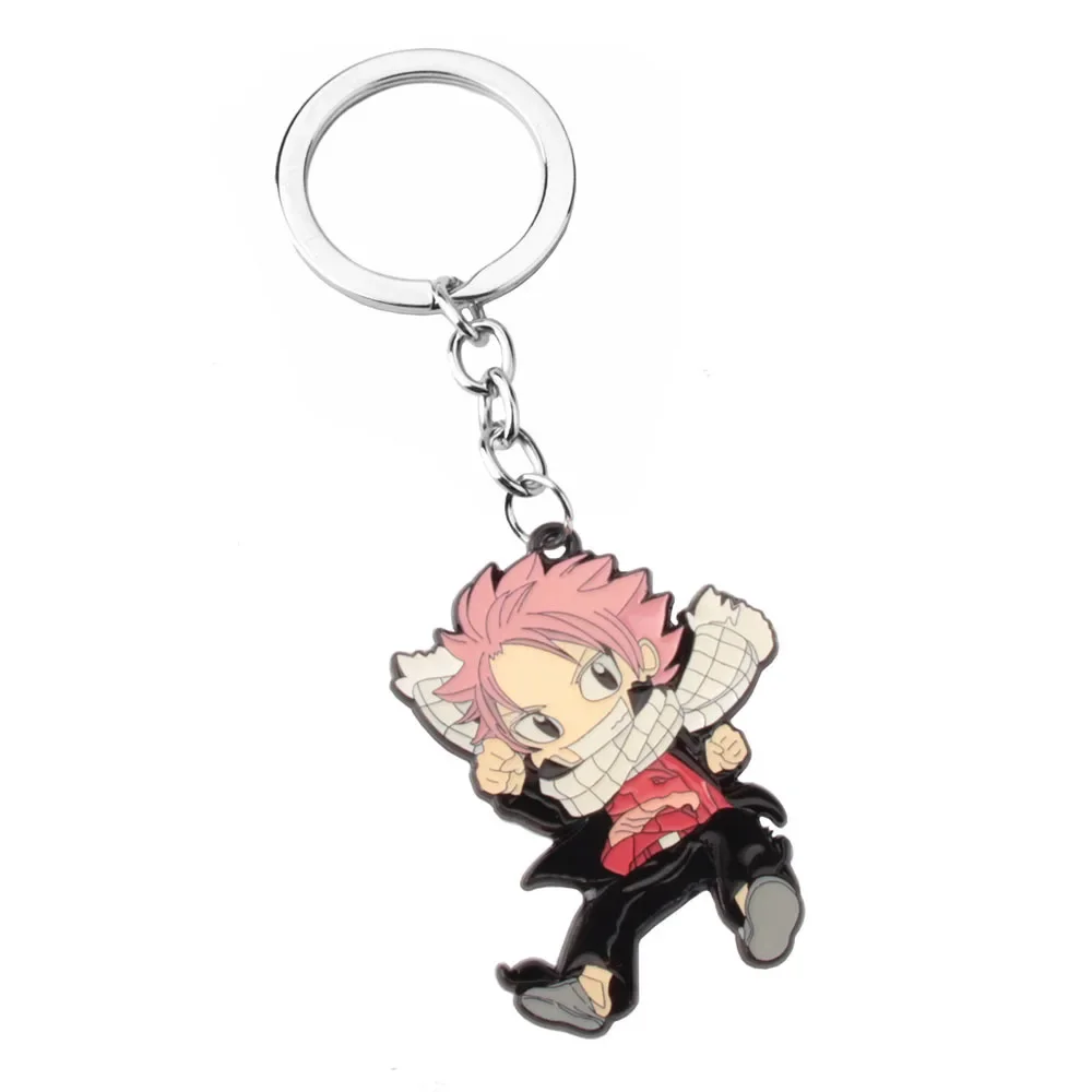kf S0bf62d35e3a741e58a33003ff86f51aej Cool Fairy Tail Cartoon Enamel Pendant Keychain for Men Women Etherious Natsu Happy Metal Key Ring - Fairy Tail Shop