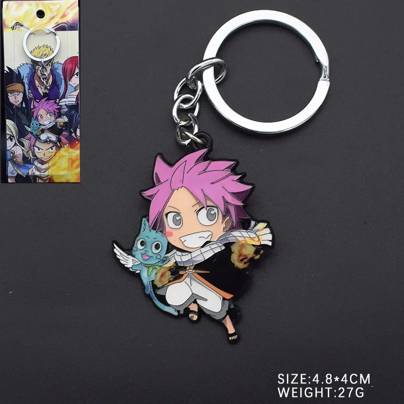 kf S2e28e367c44841ef8320899e0c39b687C FAIRY and TAIL Enamel Keychain Japanese Fantasy Magic Adventure Comics Cute Cartoon Character Key Ring Anime - Fairy Tail Shop