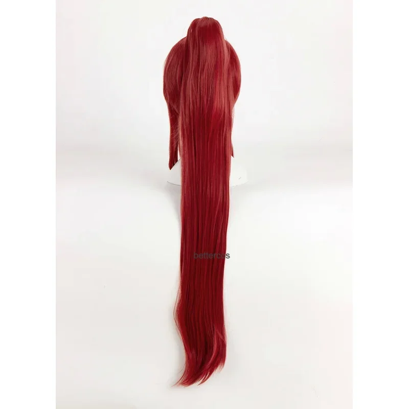 kf S39873670beab4e1783b9f1e9c2fc9fdah Fairy Tail Erza Scarlet Cosplay Wigs 100cm Long Wine Red Heat Resistant Synthetic Hair Wig Wig - Fairy Tail Shop