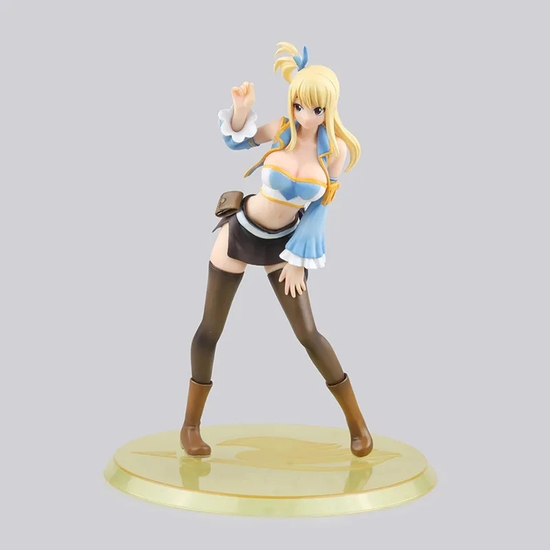 kf S512f132a6e0441ecbd6b0b7cc052274eP 23cm Anime Fairy Tail Figure Natsu Dragneel Figure Toy Lucy Heartfilia Model For Gifts Doll - Fairy Tail Shop