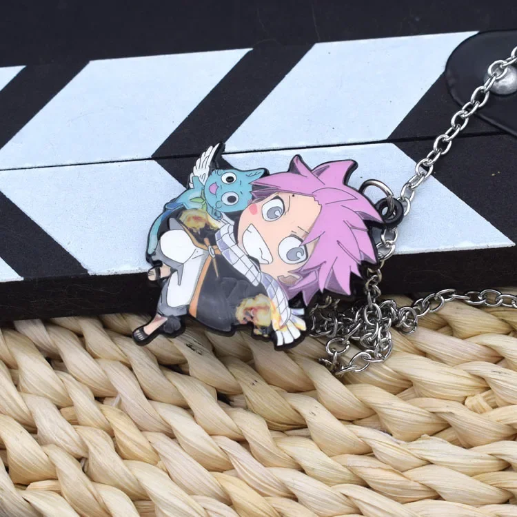 kf S6698799e6a8a4809b81ab06e525aafa27 FAIRY and TAIL Enamel Keychain Japanese Fantasy Magic Adventure Comics Cute Cartoon Character Key Ring Anime - Fairy Tail Shop