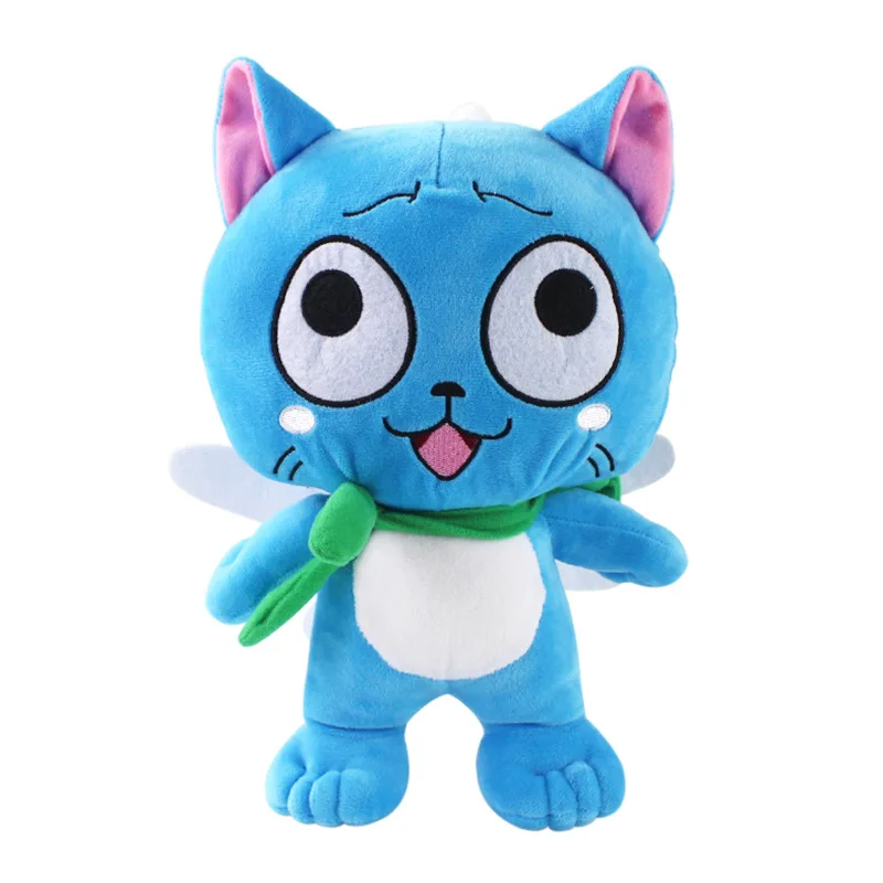 kf S7406224cf24d4085949141db3f4968350 Anime Fairy Tail Cats Plush Toys Anime Cartoon Blue Happy Cat Soft Stuffed Dolls Christmas Birthday - Fairy Tail Shop