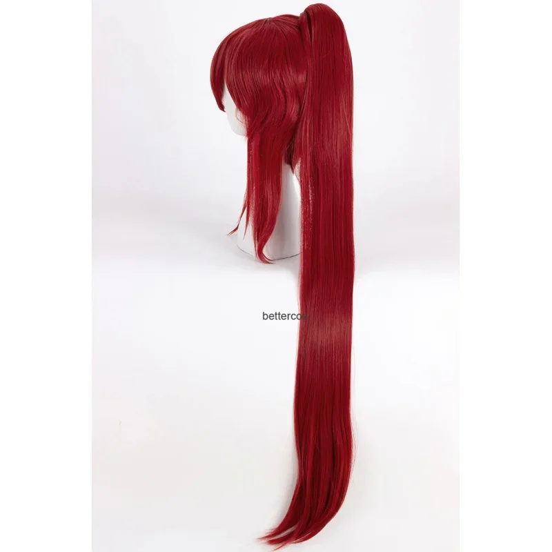 kf S8d297c4a91f54b3c830ba220a3cf53aaZ Fairy Tail Erza Scarlet Cosplay Wigs 100cm Long Wine Red Heat Resistant Synthetic Hair Wig Wig - Fairy Tail Shop