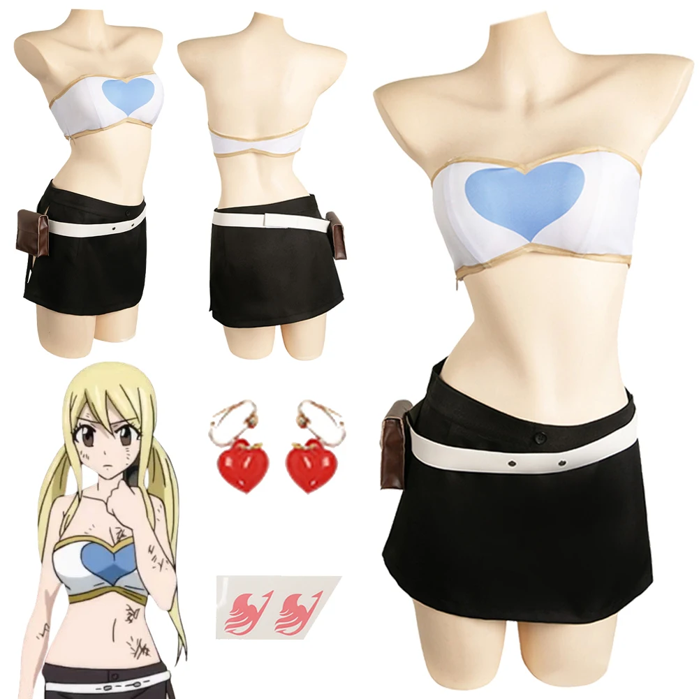 kf Saeed68d9a39e4a7bbe706c7d5bf5b851B Lucy Heartfilia Cosplay Fantasy Wrapped Chest Tops Clothing Anime Fairy Cosplay Tail Costume Disguise Adult Women - Fairy Tail Shop