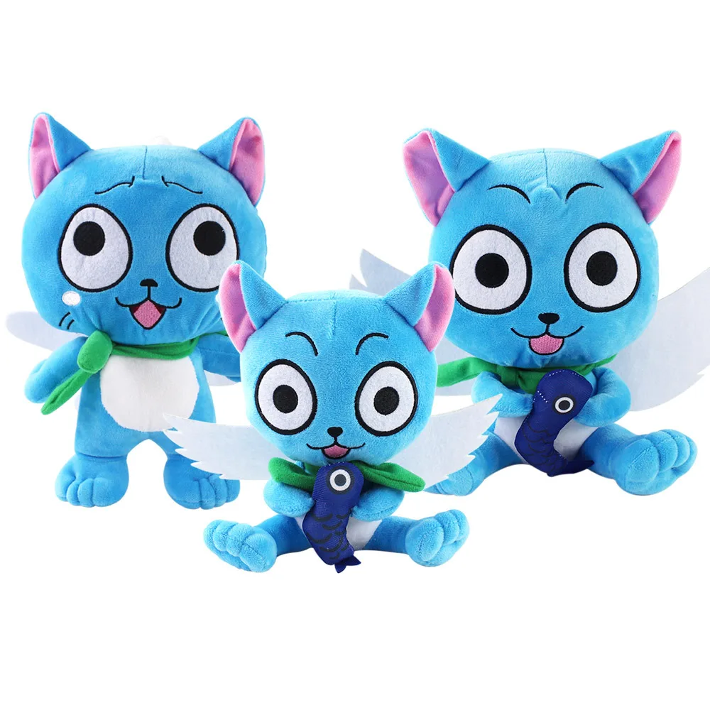 kf Sc5641caeb83241dab899d9aca59142ac7 Anime Fairy Tail Cats Plush Toys Anime Cartoon Blue Happy Cat Soft Stuffed Dolls Christmas Birthday - Fairy Tail Shop
