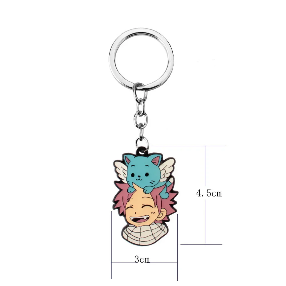 kf Sc6c702e8db6148e190c594286afa4ceag Cool Fairy Tail Cartoon Enamel Pendant Keychain for Men Women Etherious Natsu Happy Metal Key Ring - Fairy Tail Shop