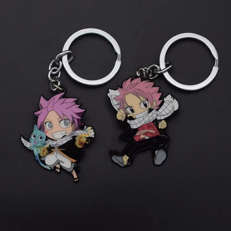 kf Sd2a80f05a4254c42805a985c52fc511er FAIRY and TAIL Enamel Keychain Japanese Fantasy Magic Adventure Comics Cute Cartoon Character Key Ring Anime - Fairy Tail Shop