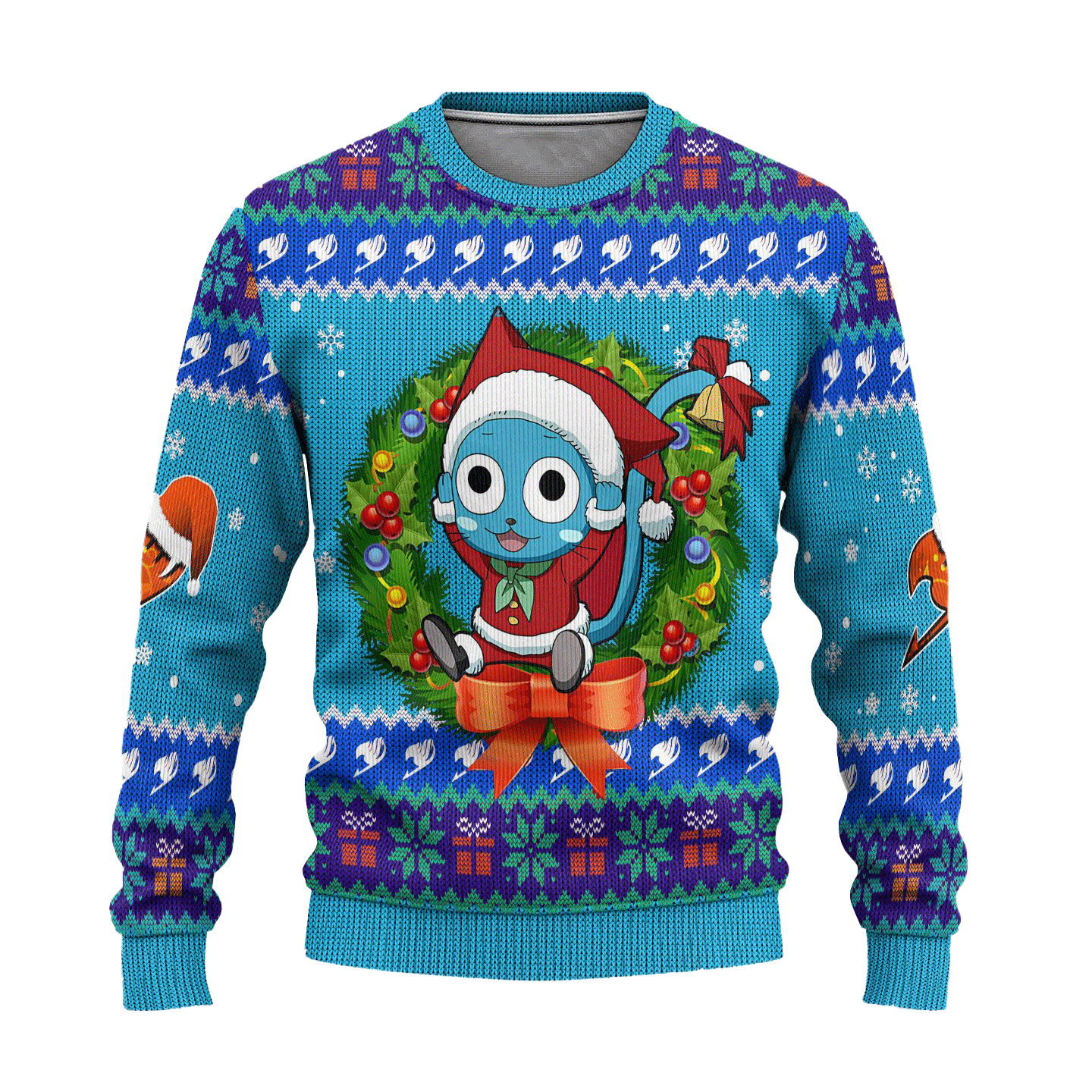 happy anime ugly christmas sweater custom fairy tail xmas gift ma0h0 - Fairy Tail Shop