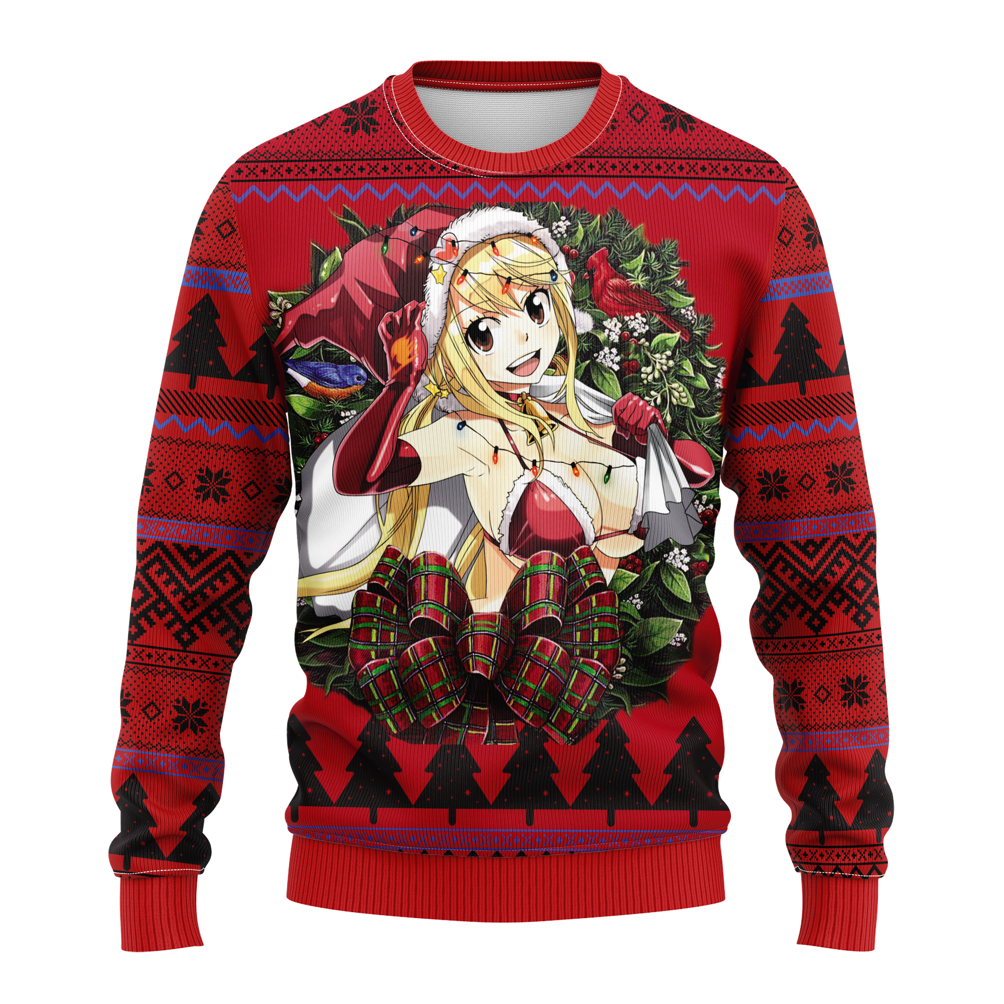 lucy heartfilia santa claus fairy tail noel mc ugly christmas sweater thanksgiving gift wz6oa - Fairy Tail Shop