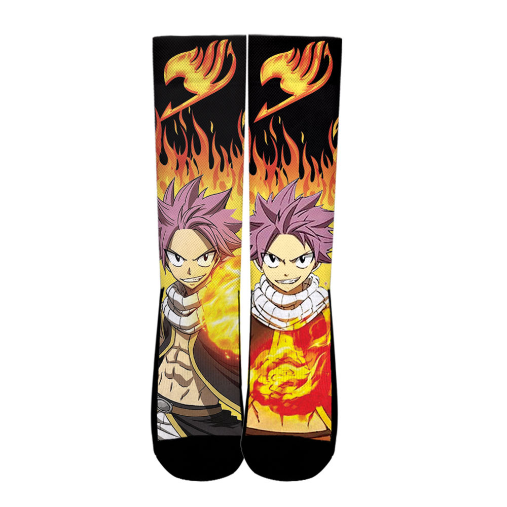 natsu dragneel socks fairy tail custom anime socks flames style j6cm3 - Fairy Tail Shop