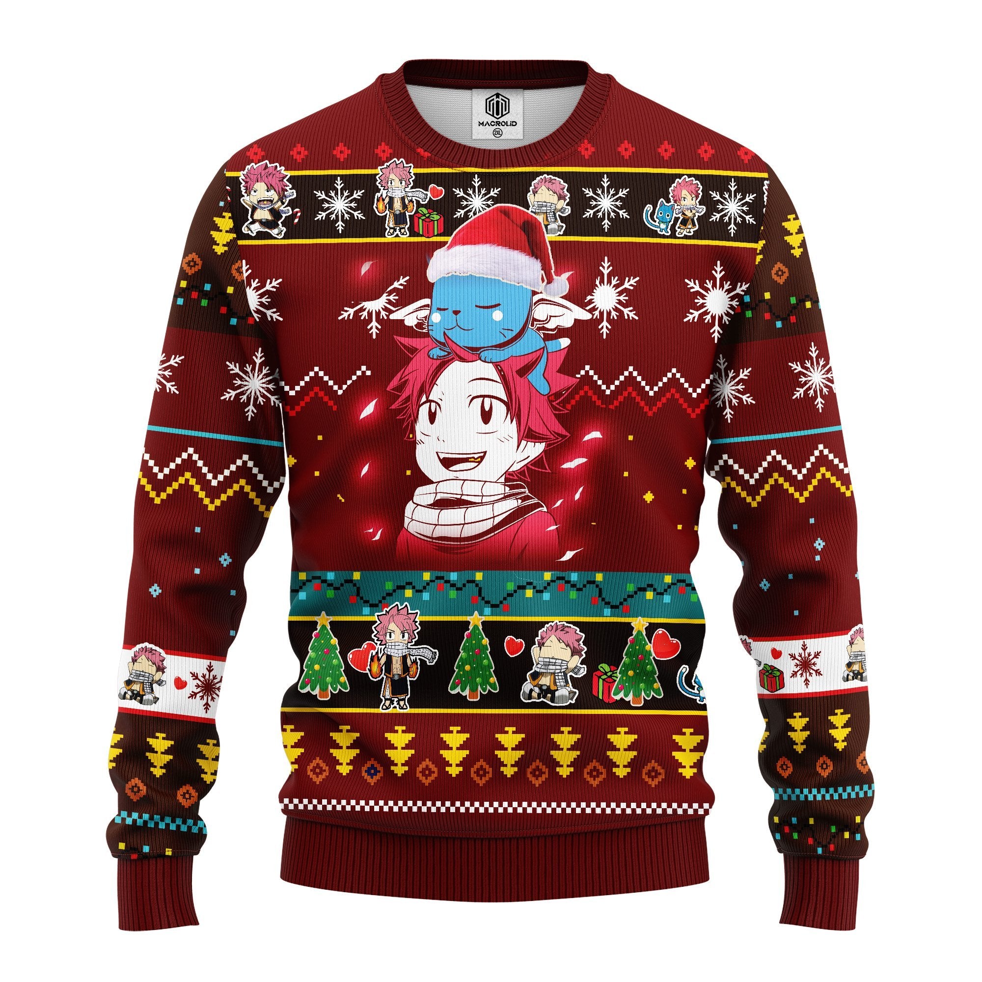 natsu fairy tail anime ugly christmas sweater amazing gift idea thanksgiving gift - Fairy Tail Shop