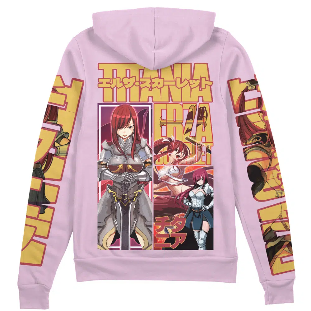 erza Zip Hoodie Back Mockup - Fairy Tail Shop