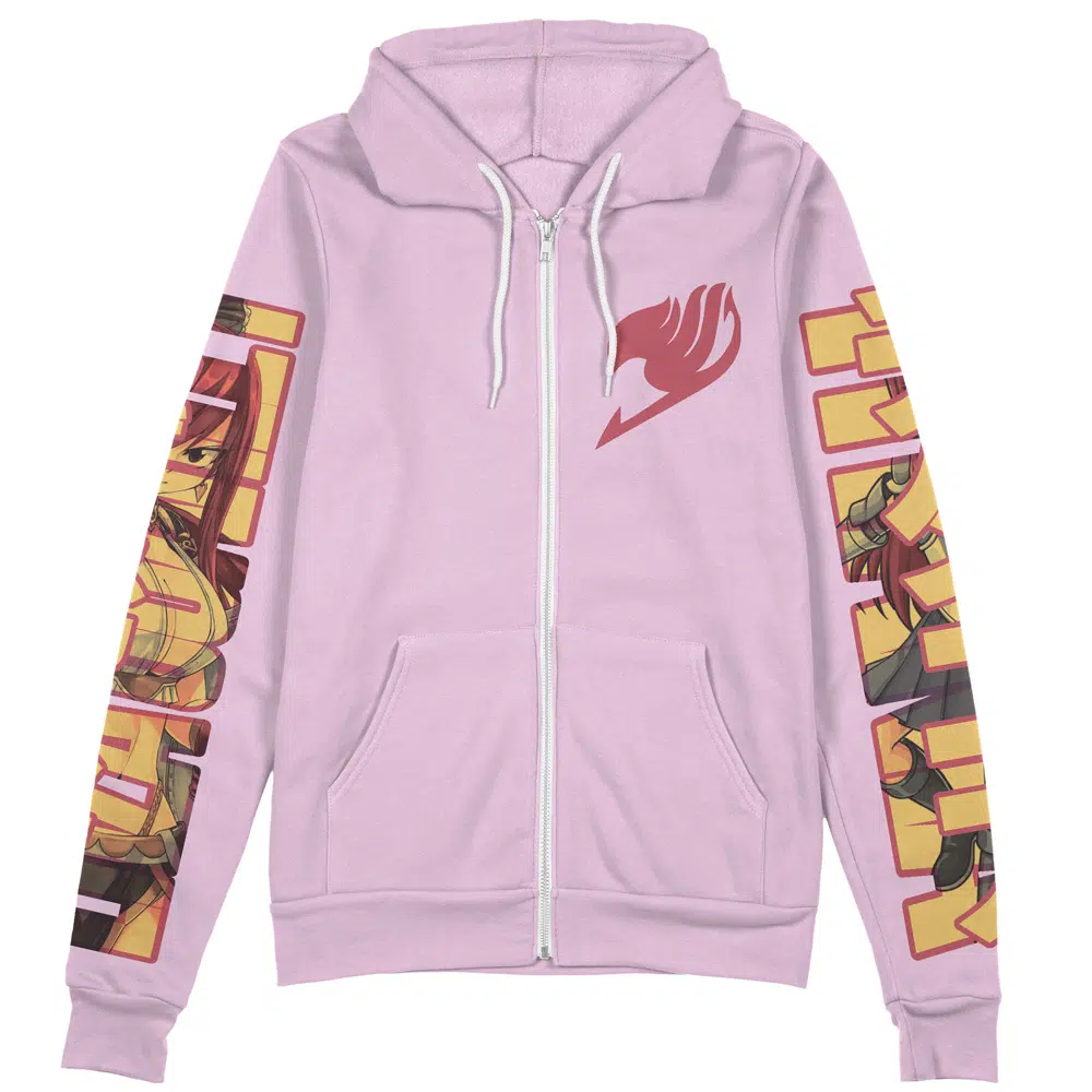 erza Zip Hoodie Front Mockup - Fairy Tail Shop