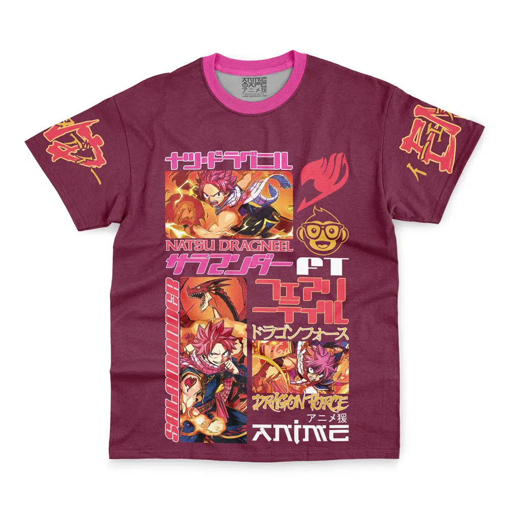 natsu Streetwear T Shirt Front wrinkly - Fairy Tail Shop