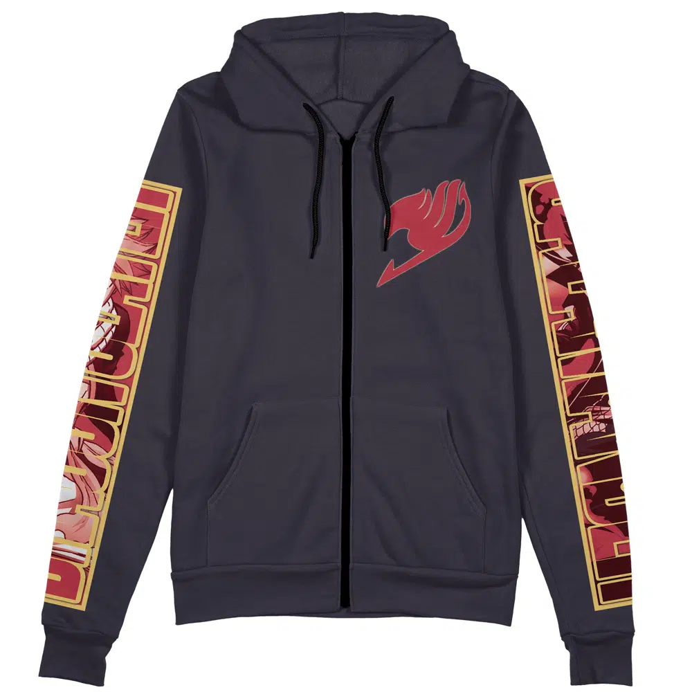 natsu Zip Hoodie Front Mockup 1 - Fairy Tail Shop